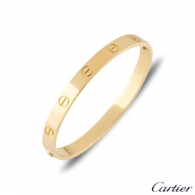 Cartier Yellow Gold Plain Love Bracelet Size 18 B6035518